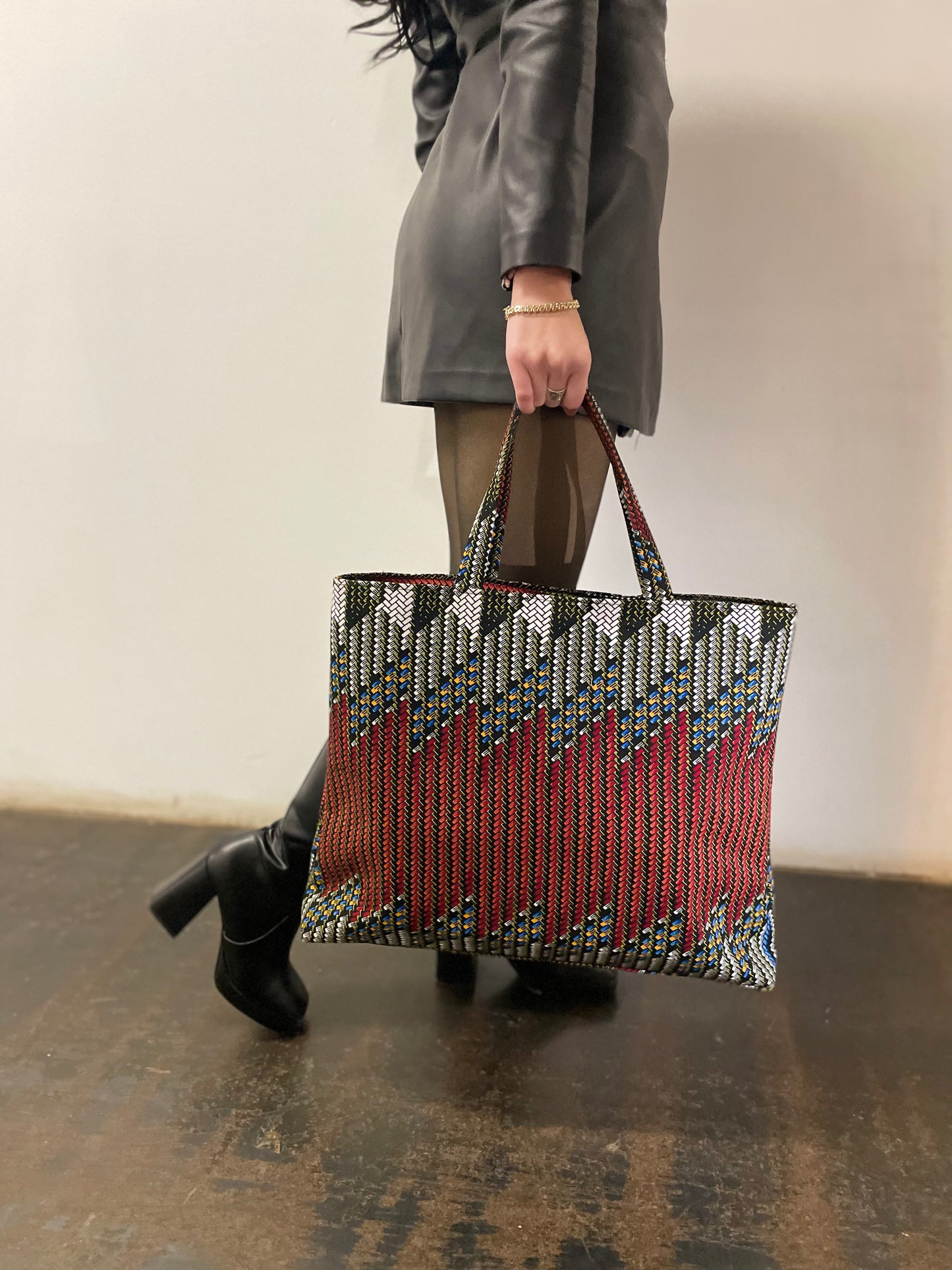 Carry all Tote - Brown print | Upcycled