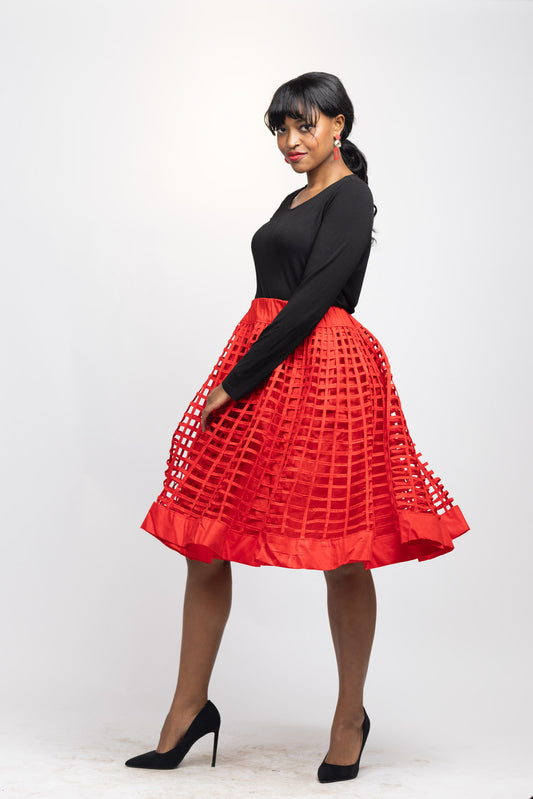 The Kenten Skirt - Festive Red | Zero Waste