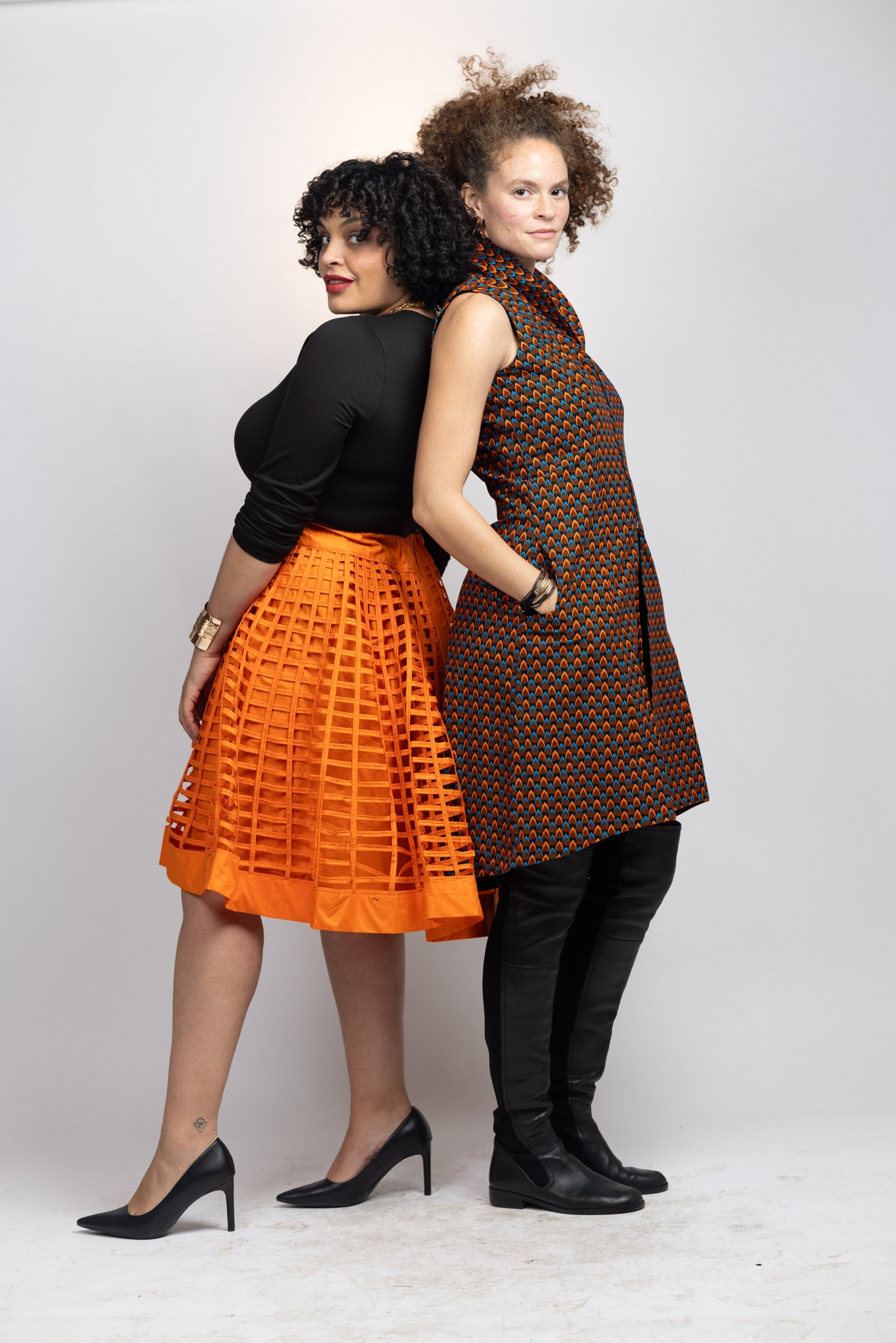 Manye vest- Orange Pine print
