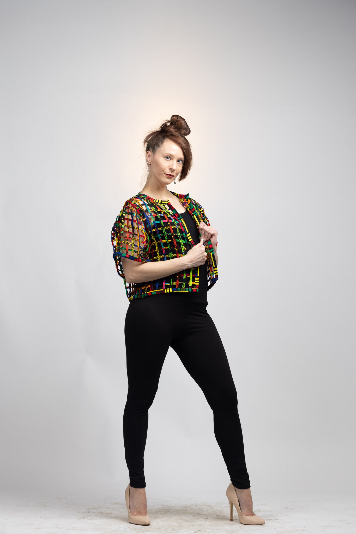 Kenten cropped jacket-multi color | Zero Waste