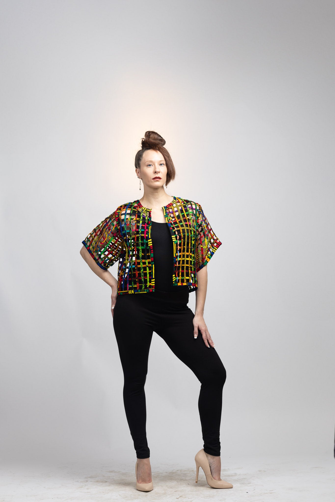 Kenten cropped jacket-multi color | Zero Waste