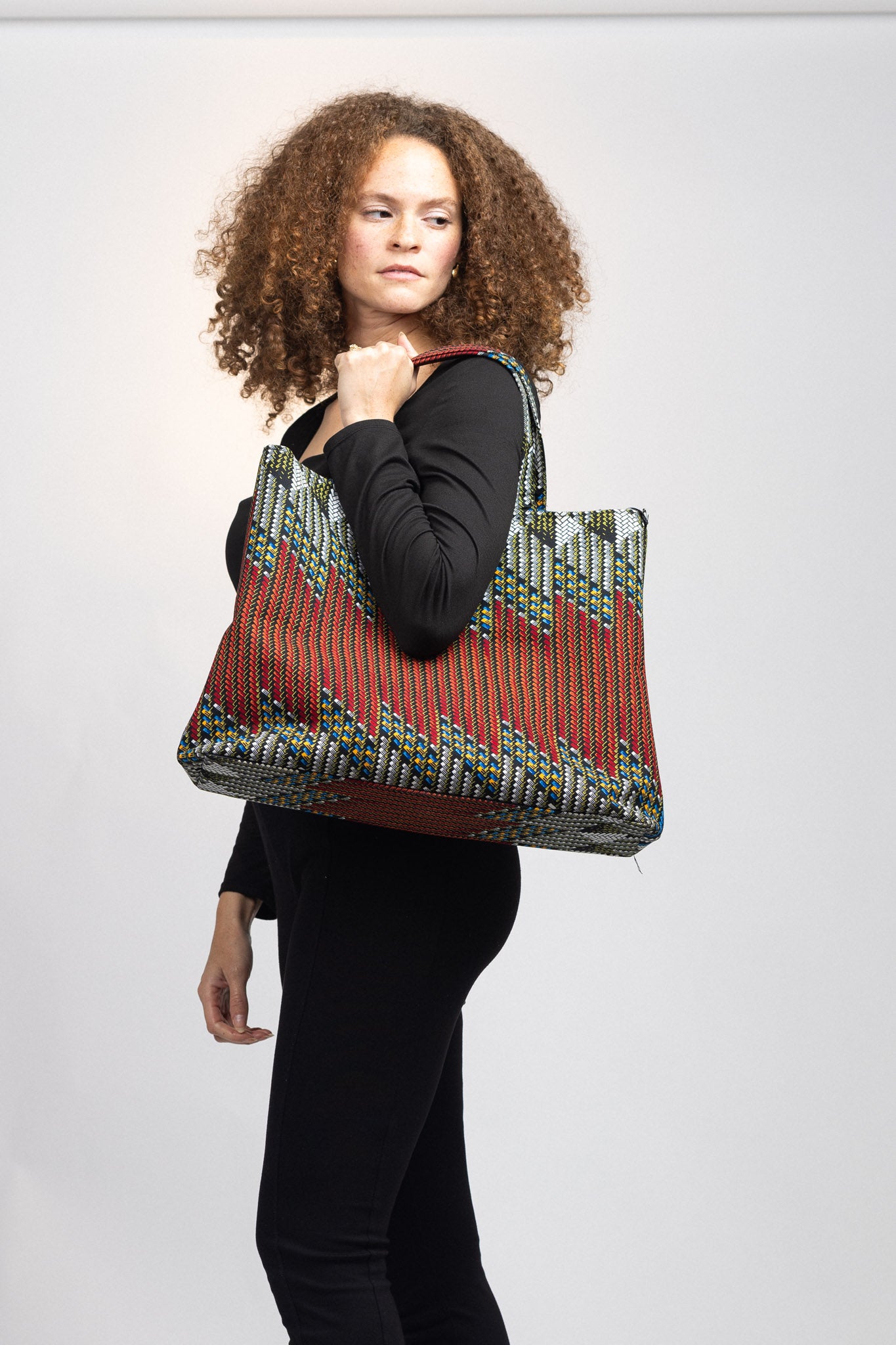 Carry all Tote - Brown print | Upcycled