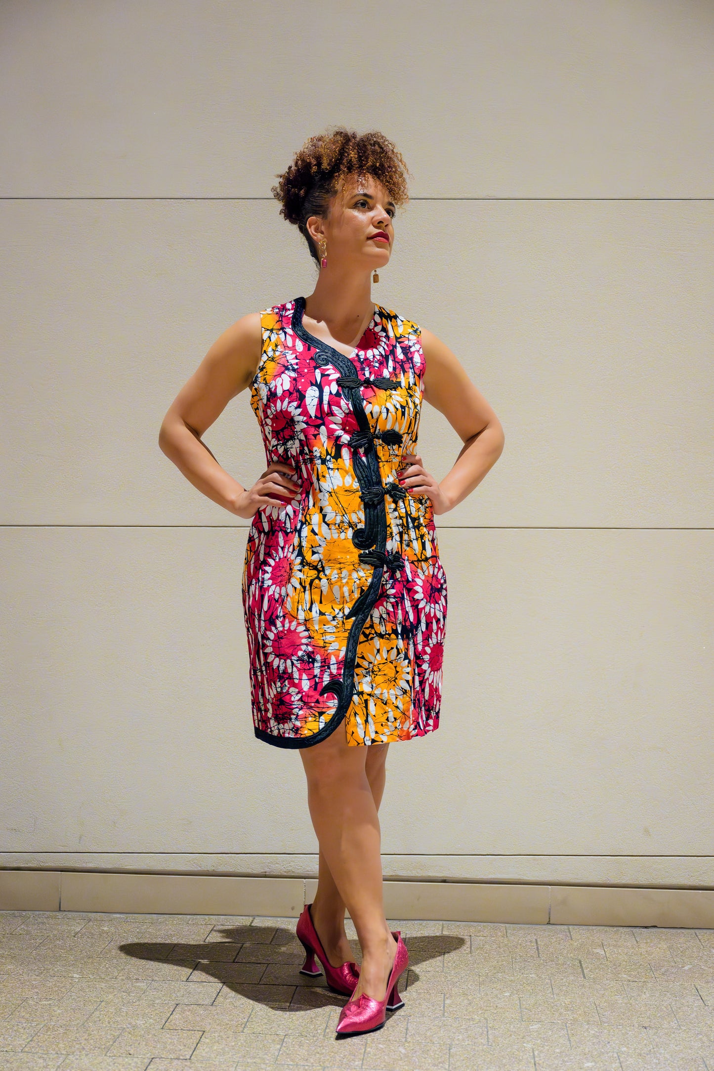 Borley Dress- Frog Closure Embroidered Frock-