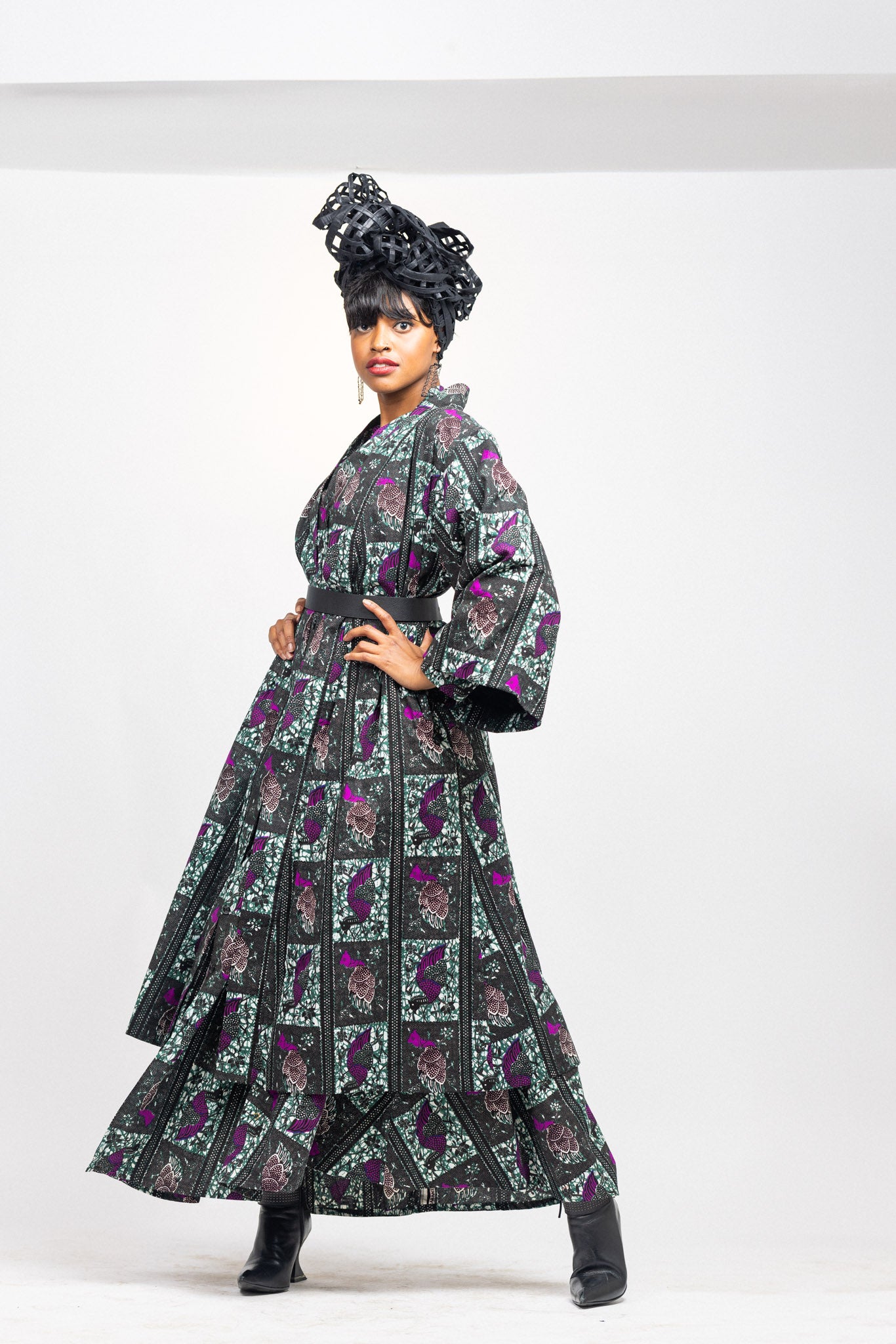Maxi Shirt dress -Mamaga-2 peacock print