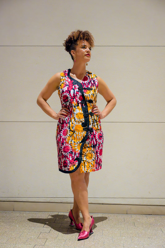 Borley Dress- Frog Closure Embroidered Frock-