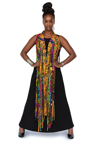 Agoo Fringe Cape -Multi Color