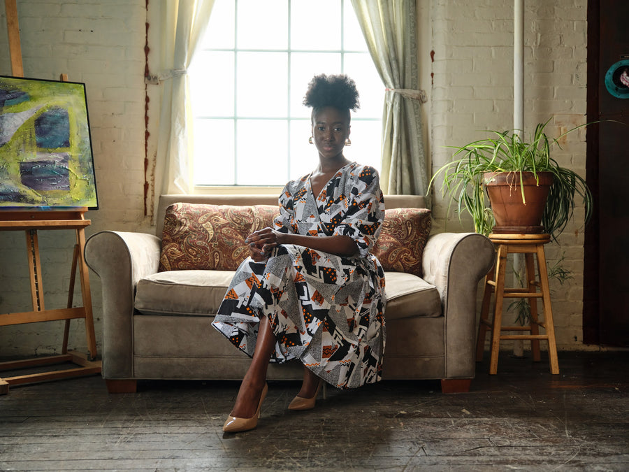 Bojo 3/4 Sleeve Wrap Dress