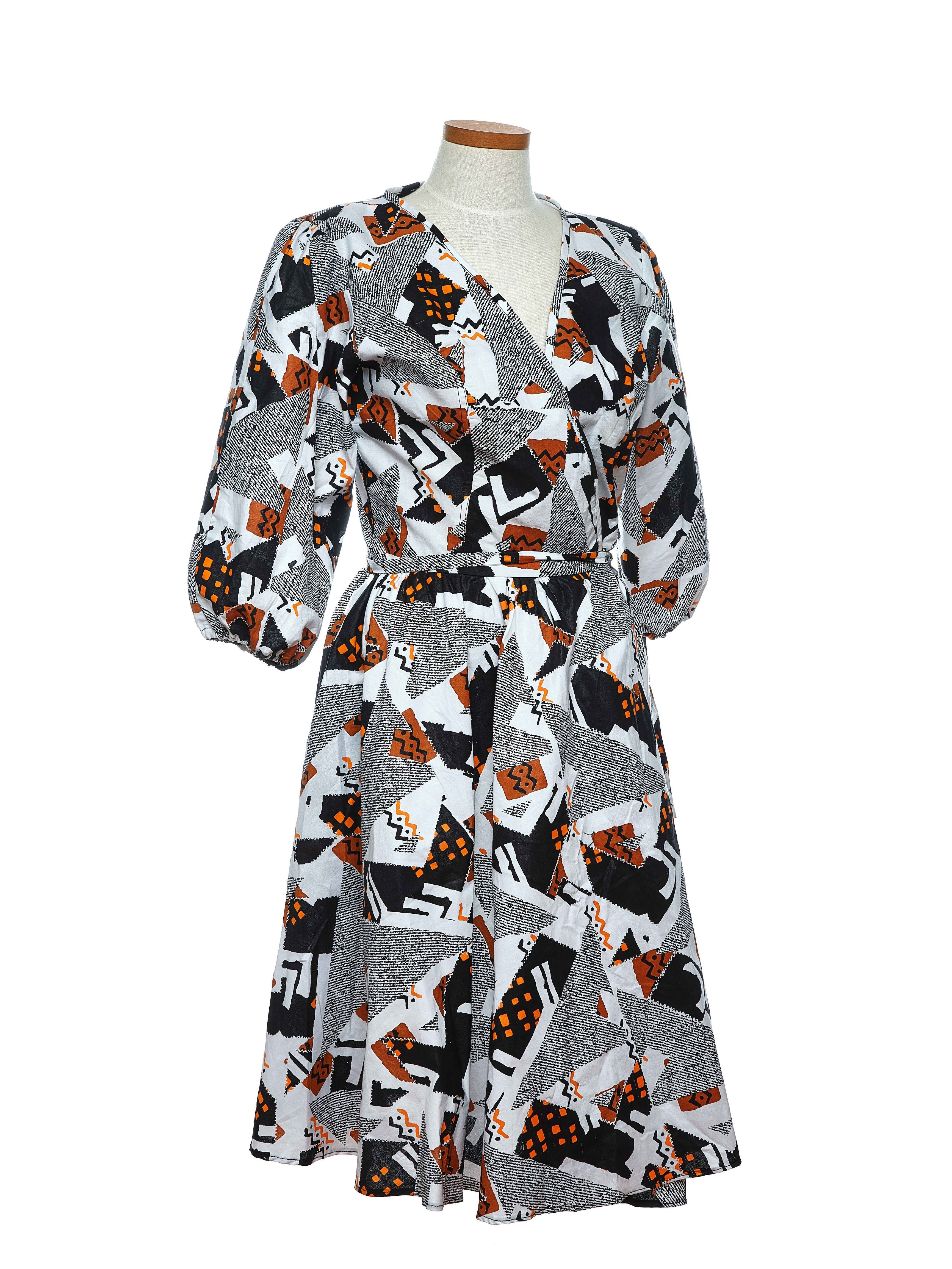 Bojo 3/4 Sleeve Wrap Dress Queen Adeline