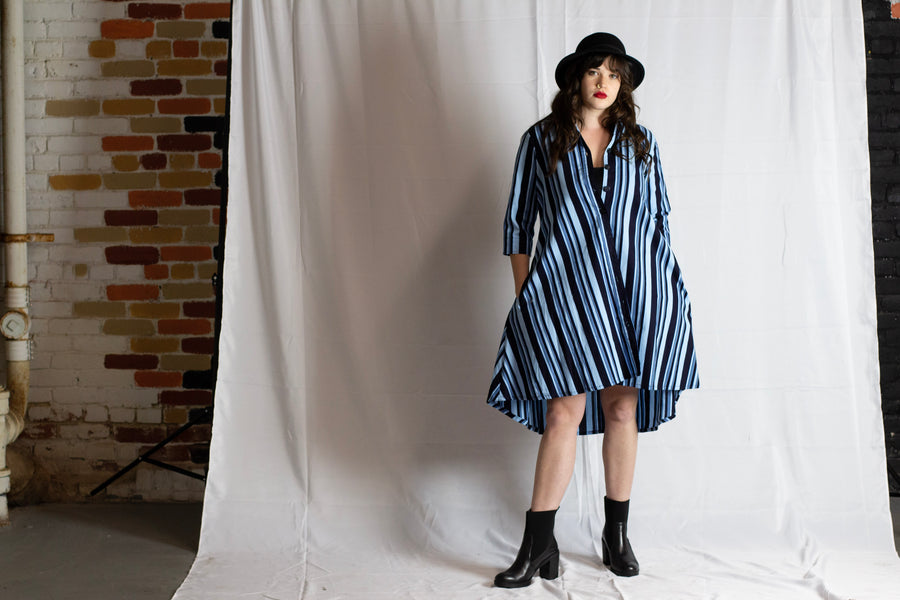 Blue stripes HK Shirt Dress