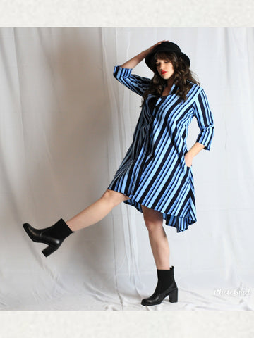 Blue stripes HK Shirt Dress