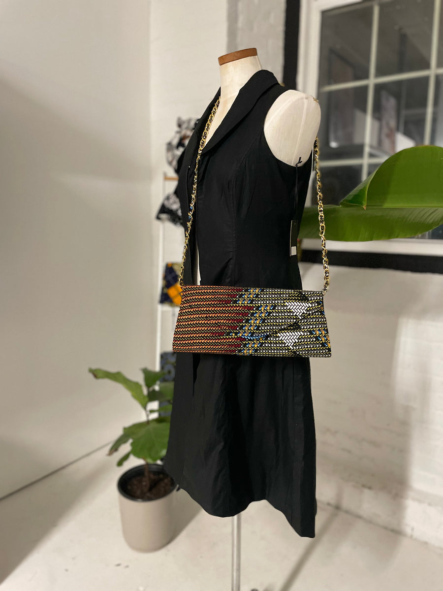 Hexa print Chain straps Purse- Multicolor