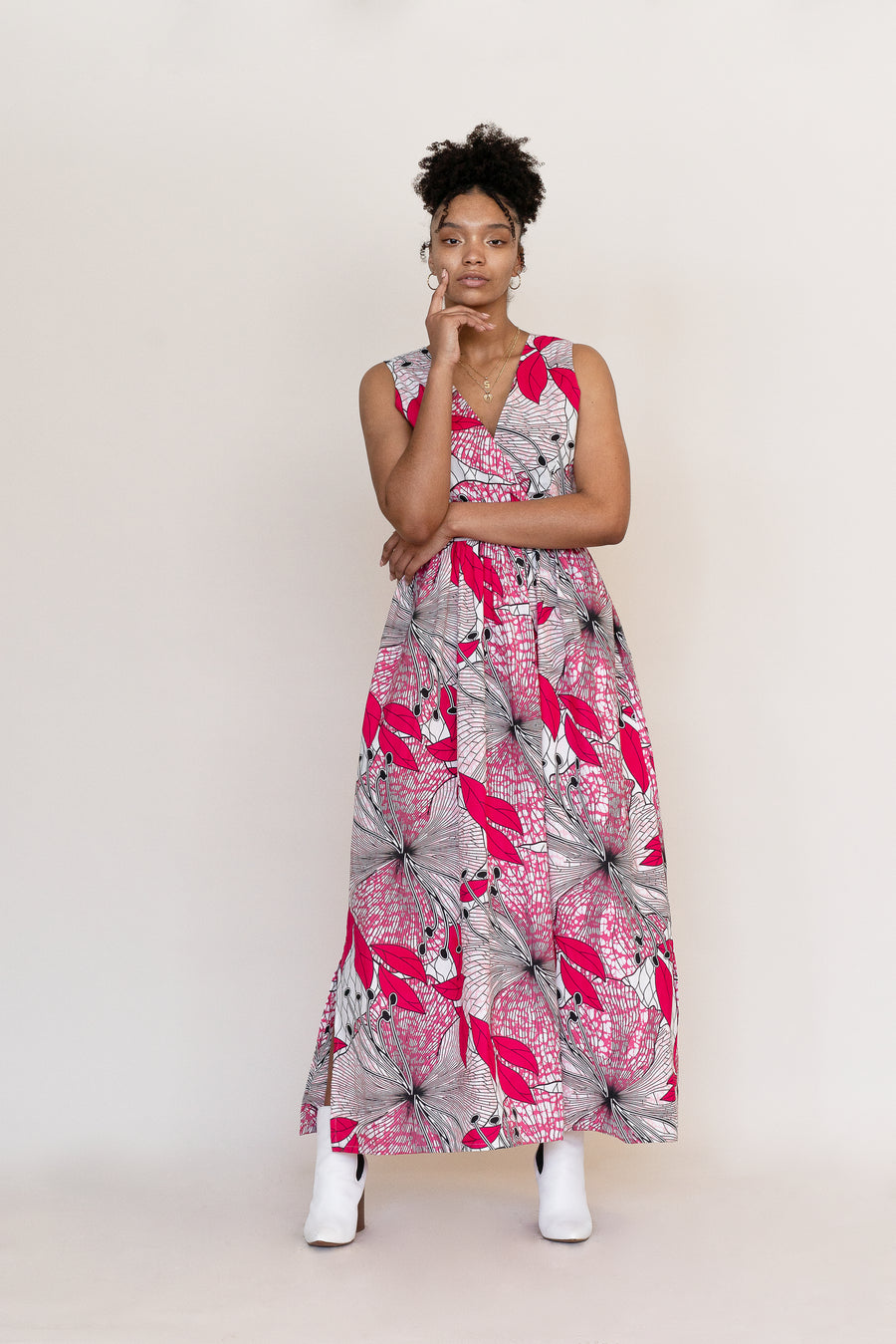 Heko Maxi dress-Pink Hibiscus