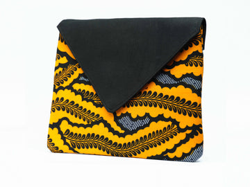 Large Envelope Clutch- Black/Yellow